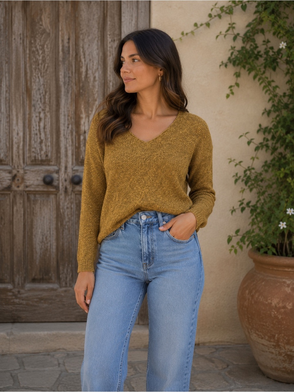 Mustard Yellow Knit Sweater